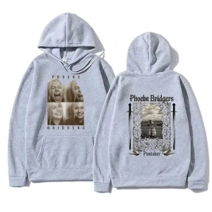 Gri Moda rahat Hoodies Phoebe bripocket Indie halk Unisex Hoody ile boy yönlü y