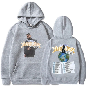 Gri Unisex Eladio Carrión DON KBRN Dünya Turu Rahat kapüşonlu