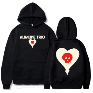 Gri Unisexi alkalin Trio Band ağır zihinsel grafik baskı Ropa Hombre Funny