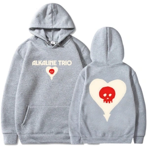 Gri Unisexi alkalin Trio Band ağır zihinsel grafik baskı Ropa Hombre Funny