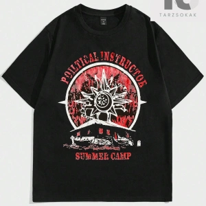 Grunge Punk Erkek Mektup Grafikli Tişört