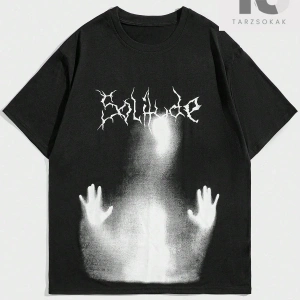 Grunge Punk Erkek Mektup ve Şekil Grafikli Tişört