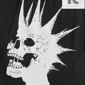 Grunge Punk Erkek Pamuk Kafatası Baskı Tişört