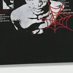 Grunge Punk Erkek Portre Ve Slogan Baskılı Kısa Kollu Tişört, Okul