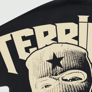 Grunge Punk Erkek Retro Sokak Grafik Baskılı Bol Kesim Kısa Kollu Tişört, Yazlık So