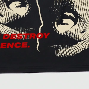 Grunge Punk Erkek Retro Sokak Grafik Baskılı Bol Kesim Kısa Kollu Tişört, Yazlık So