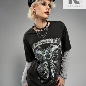 Grunge Punk Harf Grafik Tişört