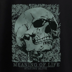 Grunge Punk Skull & Letter Graphic Sweatshirt Siyah