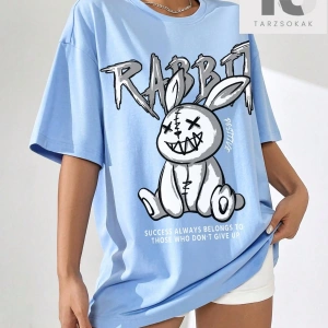 Grunge Punk Wings Baskı Damla Omuz Tişört