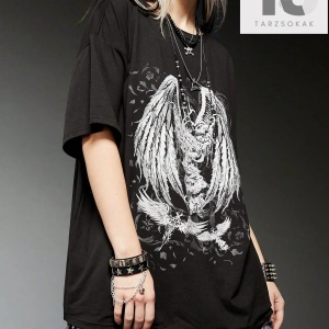 Grunge Punk Wings Grafikli Tişört