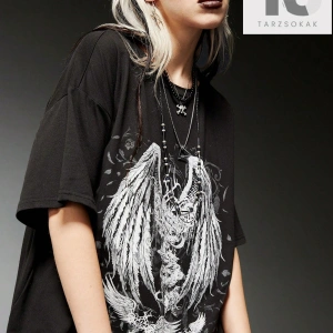 Grunge Punk Wings Grafikli Tişört