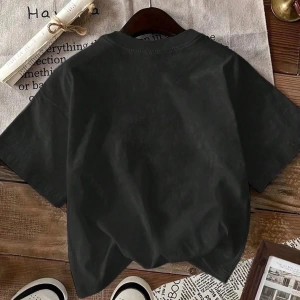 Günlük Düz Renk Yuvarlak Yaka Kısa Kollu Tişört, Çok Yönlü