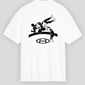 Güreş Beyaz Unisex Oversize Tişört T-shirt