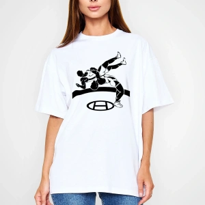 Güreş Beyaz Unisex Oversize Tişört T-shirt