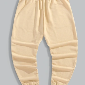 Guys Japanese Letter & Floral Print Drawstring Waist Eşofman Altı