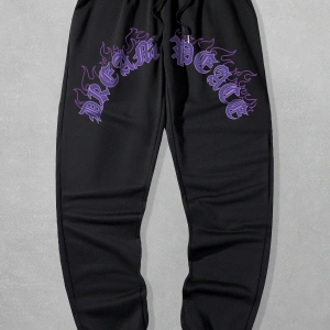 Guys Letter Fire Graphic Drawstring Eşofman Altı