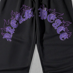 Guys Letter Fire Graphic Drawstring Eşofman Altı