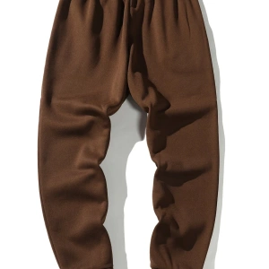 Guys Letter & Skeleton Print Thermal Drawstring Waist Eşofman Altı