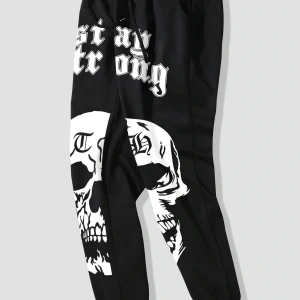 Guys Letter Skull Graphic Drawstring Waist Eşofman Altı
