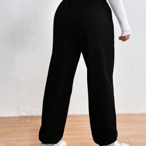 Halloween Skeleton Hand & Letter Graphic Drawstring Waist 4 Mevsim Eşofman