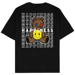 Happiness Siyah Oversize Unisex T-shirt