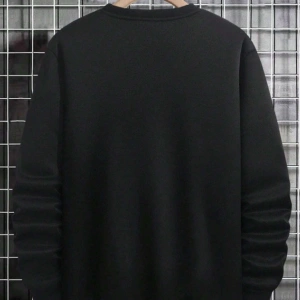 Happy Bear Oversize Bisiklet Yaka Pamuklu Sweatshirt Siyah