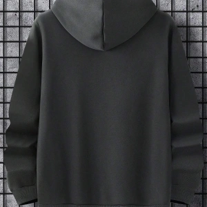 Harajuka Sokakt Manfinity Homme Erkekler Mektup Grafik Kanguru Cep Gri