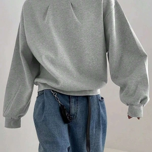 Harajuka Sokakt Manfinity Hypemode Katı Damla Omuz Kazak Gri