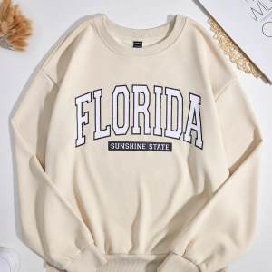 Harajuka Sokakt Yazılı Grafik Sweat Bej