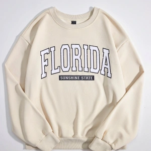 Harajuka Sokakt Yazılı Grafik Sweat Bej