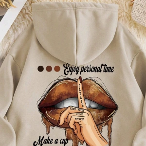 Harajuka Sokakt Yazılı Grafik Sweat Bej