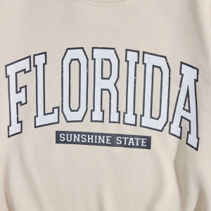 Harajuka Sokakt Yazılı Grafik Sweat Bej