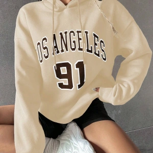 Harajuka Sokakt Yazılı Grafik Sweat Bej