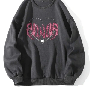 Harajuka Sokakt Yazılı Grafik Sweat Gri