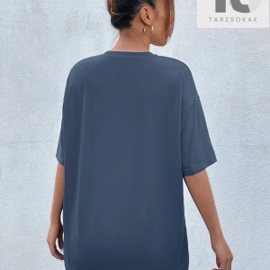 Harfli Grafik Düşük Omuz Oversize Tişört