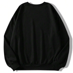 Harfli Grafik Düşük Sweat Siyah