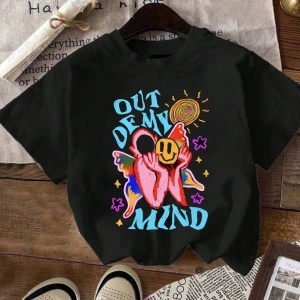 Harfli Grafik Kontrast Raglan Kollu Tişört