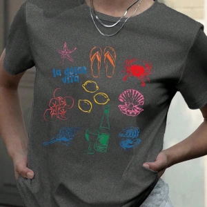 Harfli Grafik Kontrast Raglan Kollu Tişört