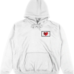 Heartless Beyaz Oversize Unisex Kapüşonlu Sweatshirt Hoodie