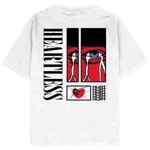 Heartless Beyaz Oversize Unisex T-shirt