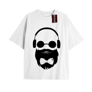 HEDİYE PAKETİ Unisex Oversize Yazılı Tshirt BEYAZ