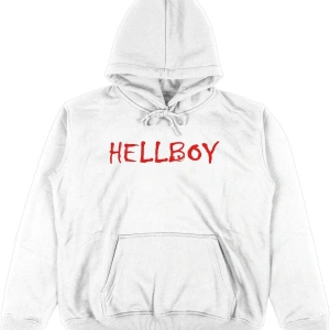 Hellboy Beyaz Oversize Unisex Kapüşonlu Sweatshirt Hoodie