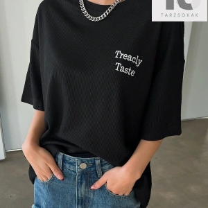 HELLFUNCO Güneş ve Slogan Grafikli Düşük Omuz Oversize Tişört