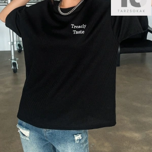 HELLFUNCO Güneş ve Slogan Grafikli Düşük Omuz Oversize Tişört