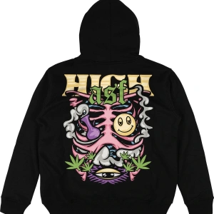 High Asf Siyah Oversize Unisex Kapüşonlu Sweatshirt Hoodie