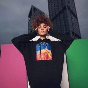 Highest Oversize Sweatshirt Hoodie Siyah