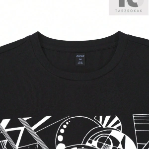 Hindistan Cevizi Ağacı ve Slogan Baskılı Erkek T-Shirt