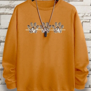 Hip Hop Harajuku Vintage Tarzı  3lü Leopar Kedi Paw Baskılar Gri