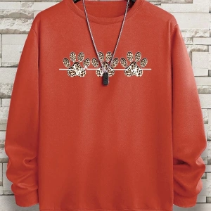 Hip Hop Harajuku Vintage Tarzı  3lü Leopar Kedi Paw Baskılar Gri