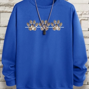 Hip Hop Harajuku Vintage Tarzı  3lü Leopar Kedi Paw Baskılar Gri